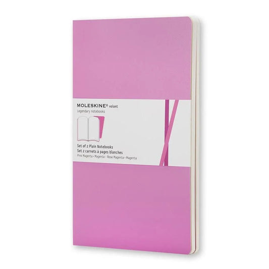 2 Cahiers Volant Grand Format Pages Blanches Rose et Magenta Moleskine