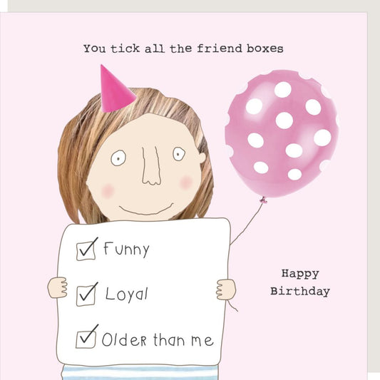 Carte postale d'anniversaire Check Boxes Rosie Made A Thing