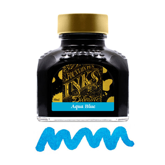 Encre pour Stylos-Plume Aqua Blue 80ml Diamine