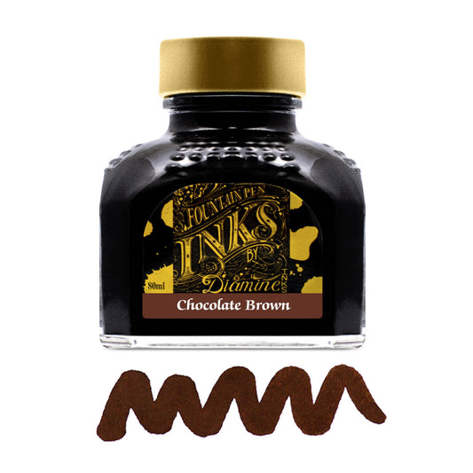 Encre pour Stylos-Plume Chocolate Brown 80ml Diamine