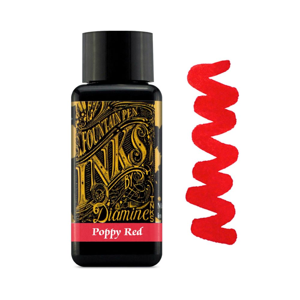 Encre pour Stylos-Plume Poppy Red 30ml Diamine