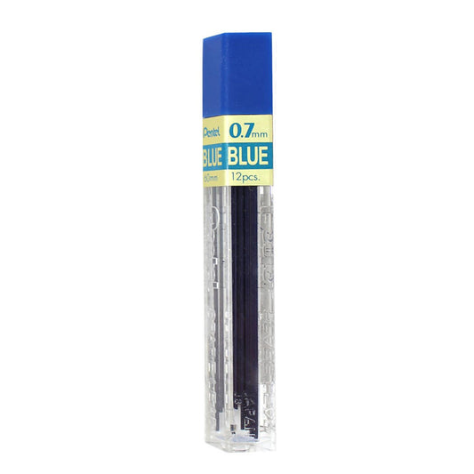 Pentel Étui de 12 Mines 0.7 mm Bleue