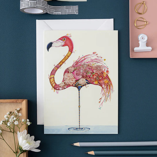 Carte de Voeux Flamant Rose The DM Collection