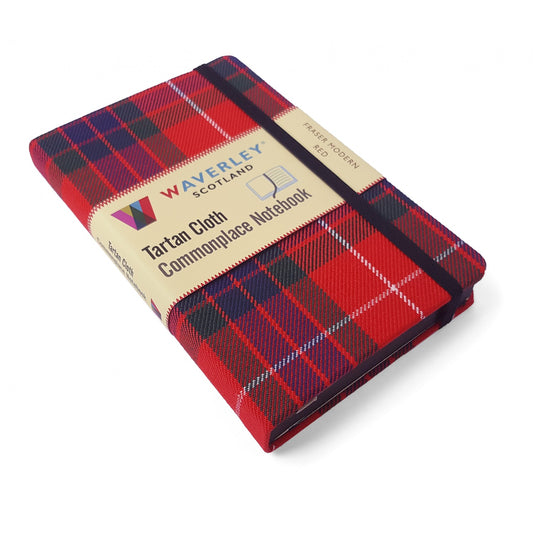 Carnet de Poche en Tissu Tartan Fraser Modern Red Waverley Scotland