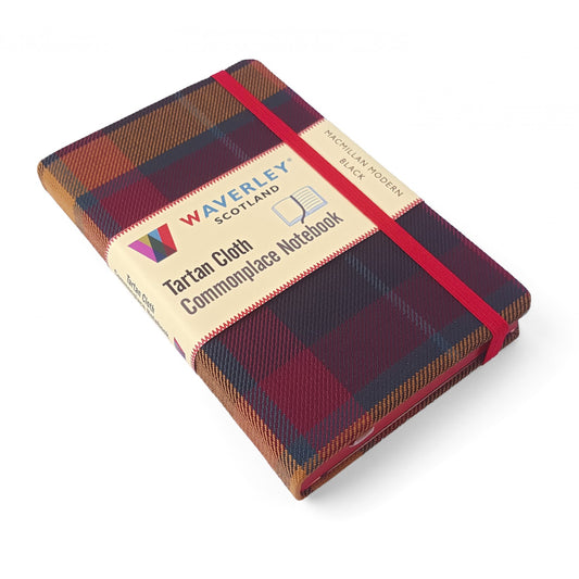 Carnet de Poche en Tissu Tartan Macmillan Modern Black Waverley Scotland