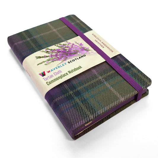 Carnet de Poche en Tissu Tartan Kinloch Anderson Heather Waverley Scotland