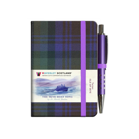 Carnet Mini + Stylo en Tissu Tartan Isle of Skye Waverley Scotland