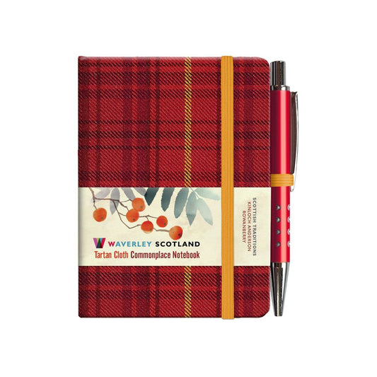 Carnet Mini + Stylo en Tissu Tartan Rowanberry Waverley Scotland