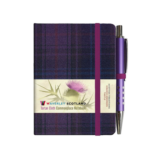 Carnet Mini + Stylo en Tissu Tartan Thistle Waverley Scotland