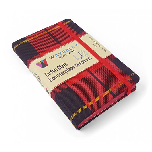 Carnet de Poche en Tissu Tartan Wallace Modern Red Waverley Scotland