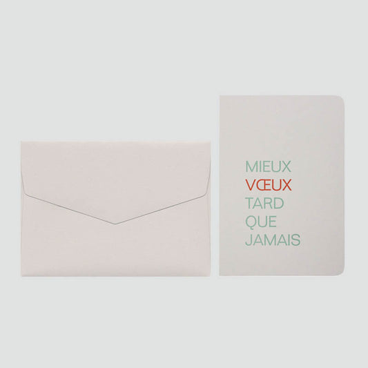 Carte de Voeux A6 Double Mieux Vœux Tard Le Typographe