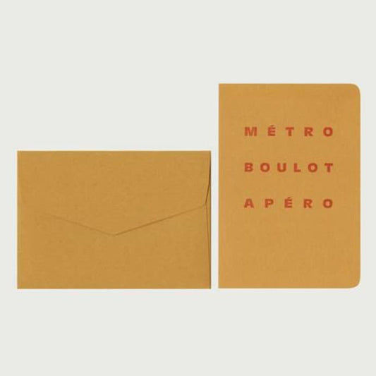 Carte de Voeux A6 Double Métro Boulot Apéro Le Typographe